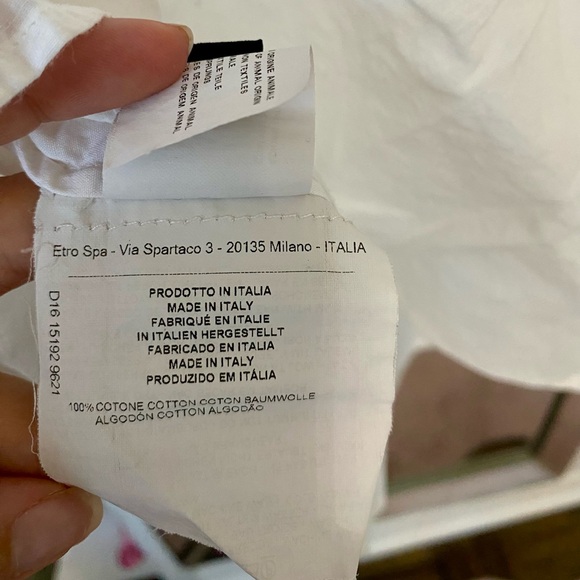ETRO embroidered floral cotton button-down blouse - Picture 6 of 6